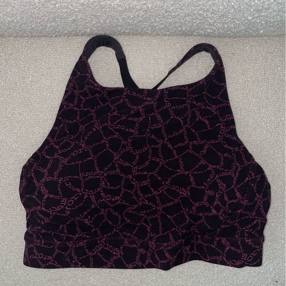 Stori Plum and Black Cross Strap‎ Adjustable Sports Bra